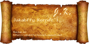 Jakabffy Kornél névjegykártya