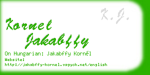 kornel jakabffy business card